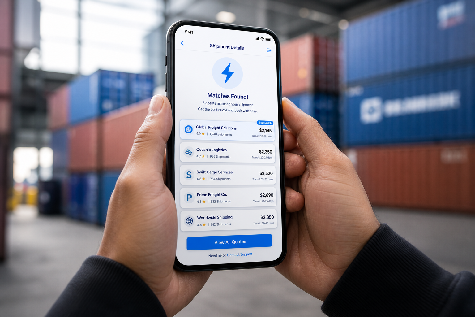 Fast freight agent matching