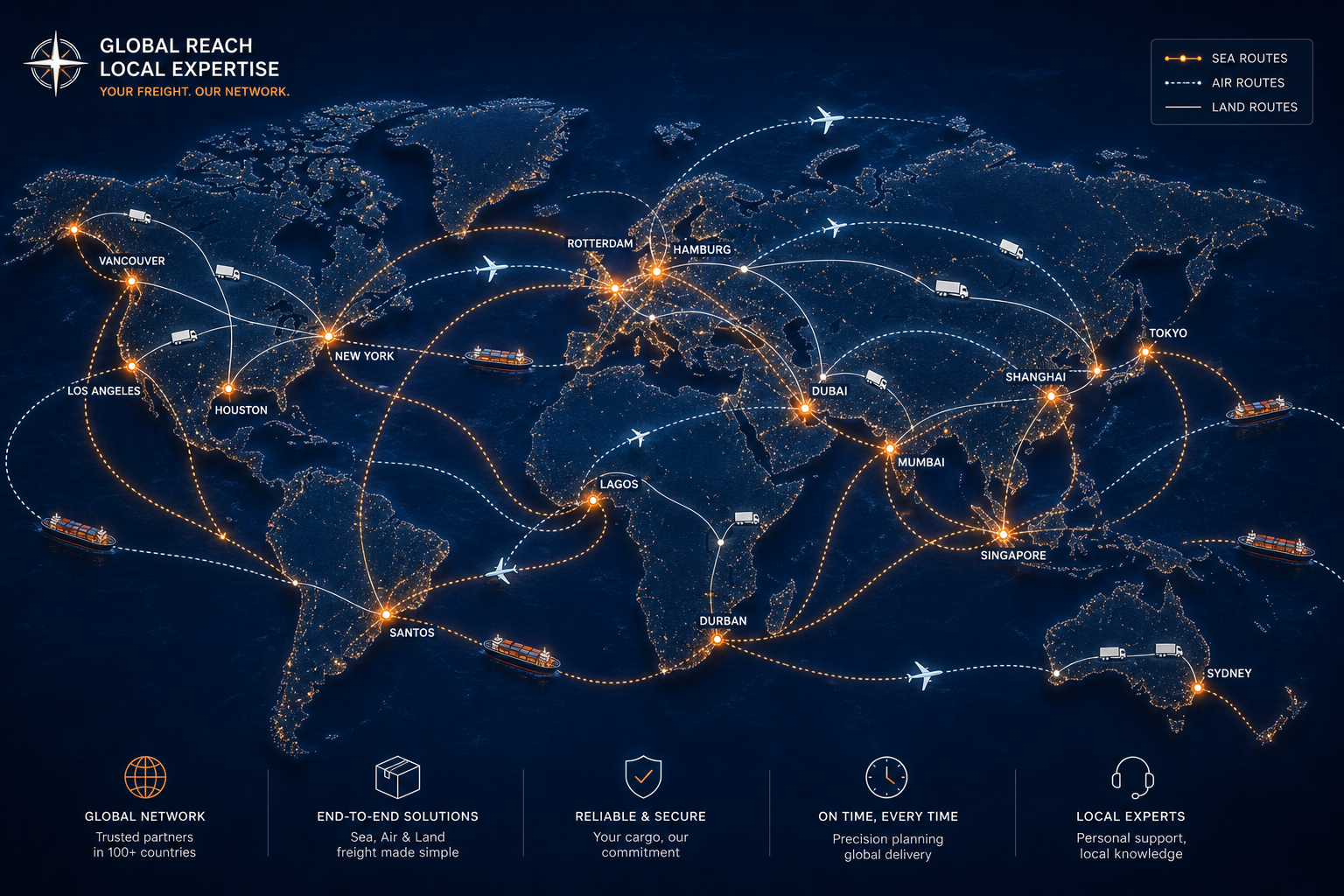 Global freight agent network
